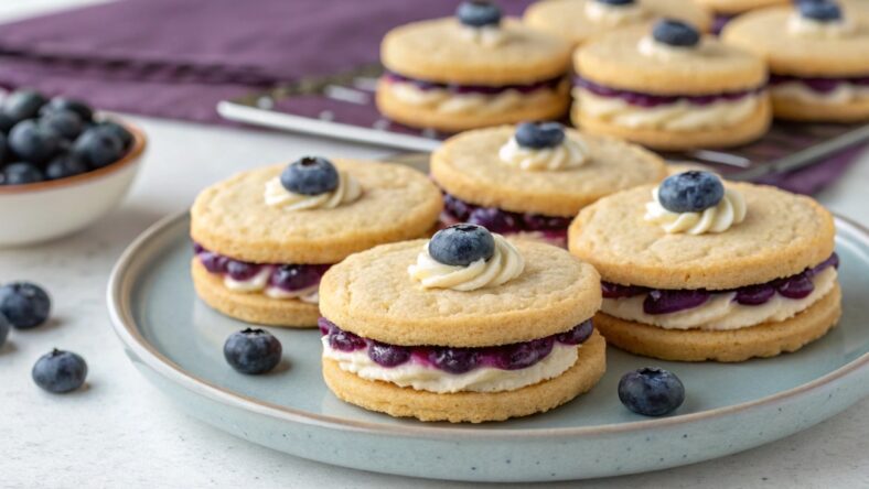 Blueberry Cream Sandwich Cookies